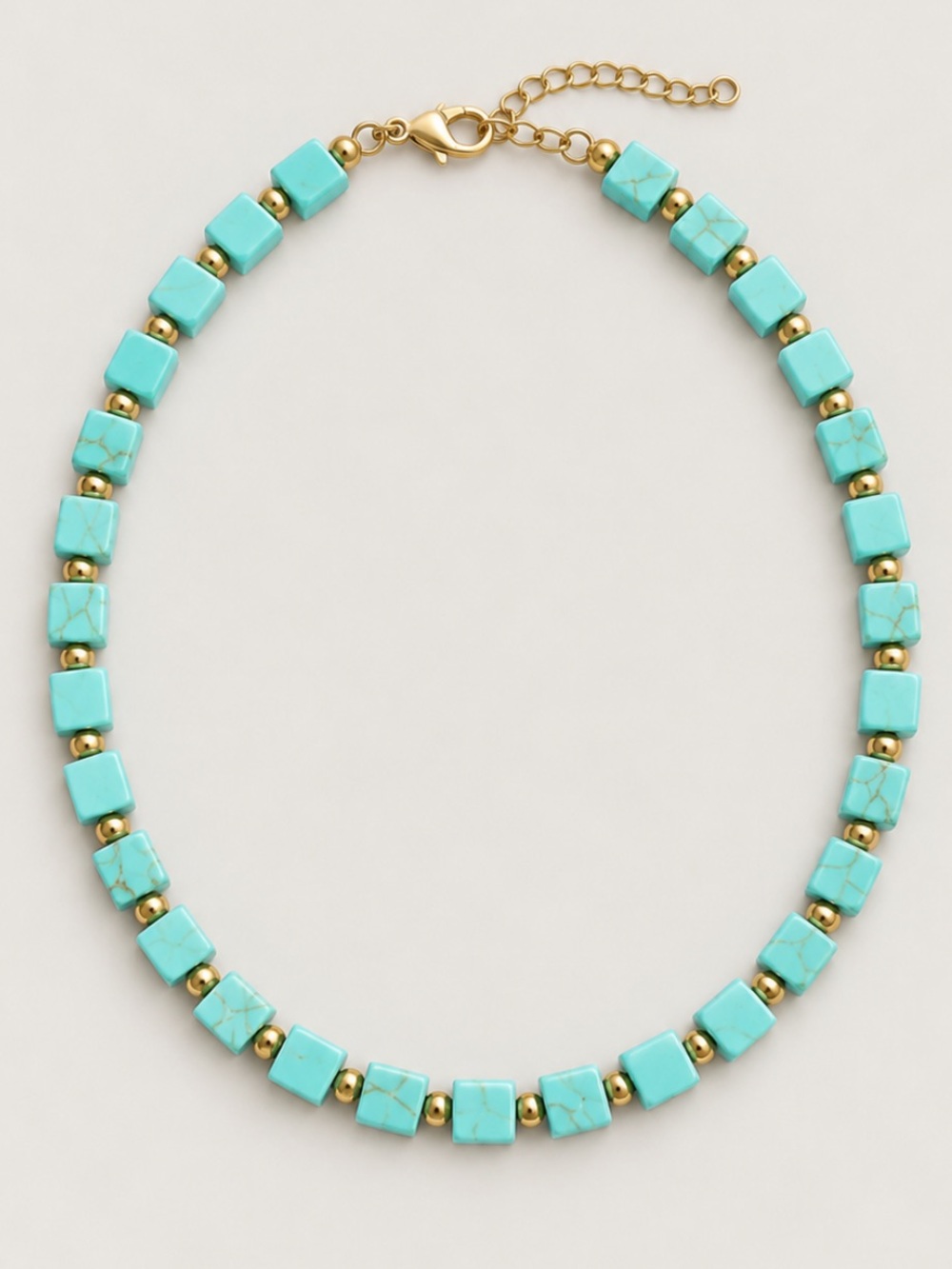 New! Turquoise Square Beaded Dopamine Necklace NWOT